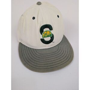 Vintage New Era 7 1/4 Faded Seattle Supersonics White Green Wool  59Fifty Hat